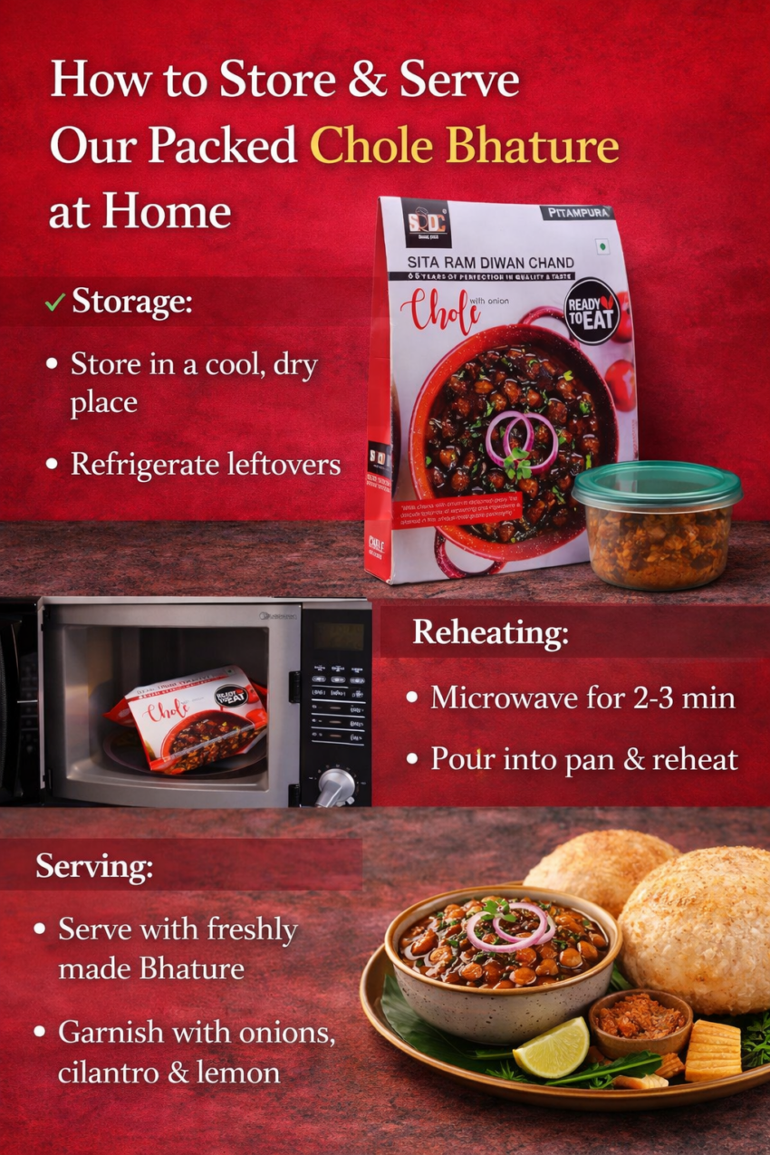 How to Store & Serve Our Packed Chole Bhature at Home